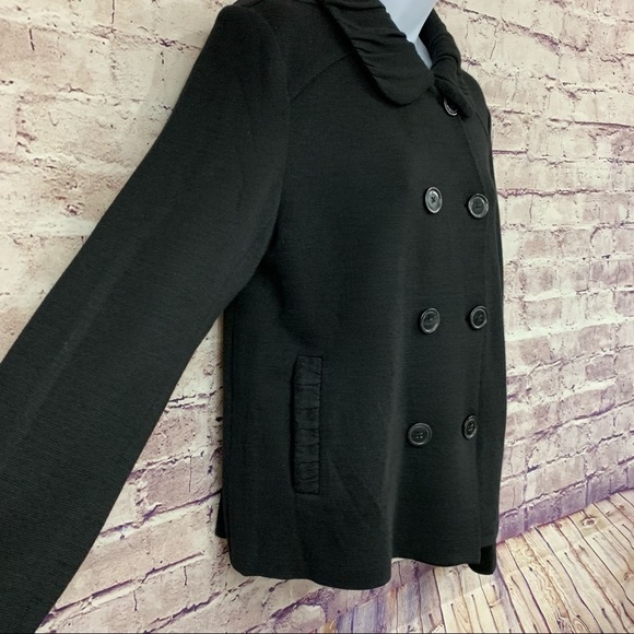 Coldwater Creek Black Double Breasted Cardigan Sweater - Picture 4 of 11